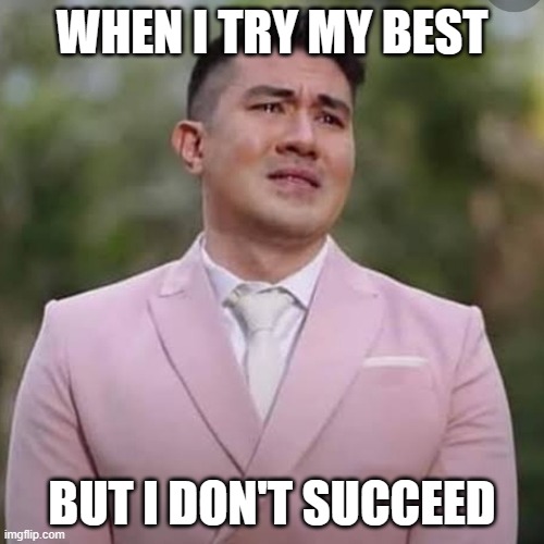 Luis Manzano does not succeed | WHEN I TRY MY BEST; BUT I DON'T SUCCEED | image tagged in luis manzano crying v2 | made w/ Imgflip meme maker