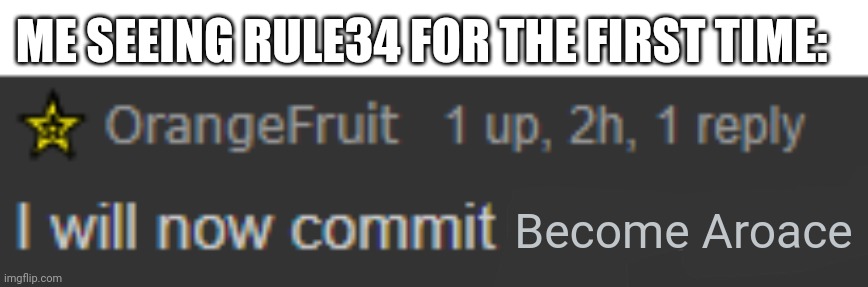 I will now commit banana slip | ME SEEING RULE34 FOR THE FIRST TIME:; Become Aroace | image tagged in i will now commit banana slip | made w/ Imgflip meme maker