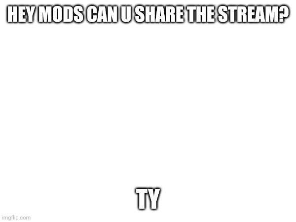 IMPORTANT | HEY MODS CAN U SHARE THE STREAM? TY | made w/ Imgflip meme maker