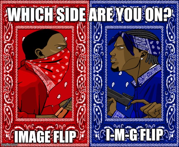 Meme #59 | IMAGE FLIP; I-M-G FLIP | image tagged in which side are you on,imgflip,i-m-g flip | made w/ Imgflip meme maker