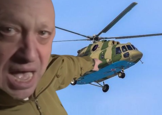 Yevgeny Prigozhin Pointing at Russian Helicopter Blank Meme Template