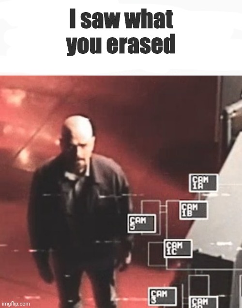 i saw what you deleted | I saw what you erased | image tagged in i saw what you deleted | made w/ Imgflip meme maker