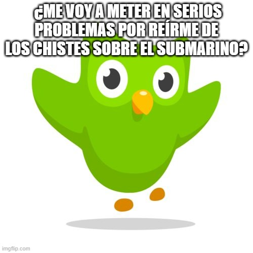 things duolingo teaches you | ¿ME VOY A METER EN SERIOS PROBLEMAS POR REÍRME DE LOS CHISTES SOBRE EL SUBMARINO? | image tagged in things duolingo teaches you | made w/ Imgflip meme maker