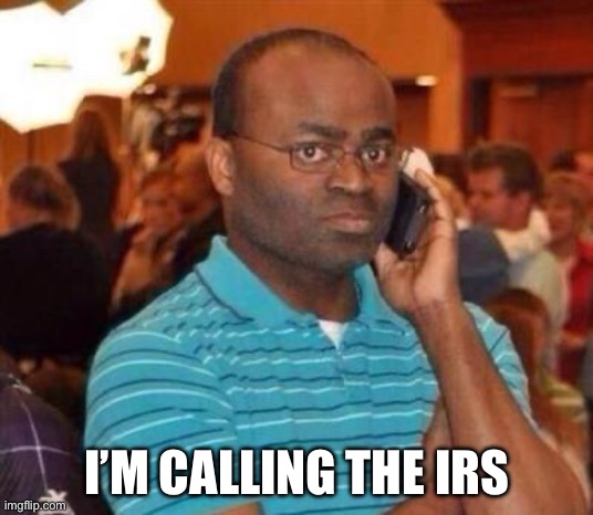 I'm calling the police. | I’M CALLING THE IRS | image tagged in i'm calling the police | made w/ Imgflip meme maker
