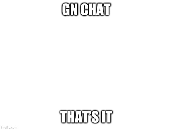 GN CHAT; THAT’S IT | made w/ Imgflip meme maker