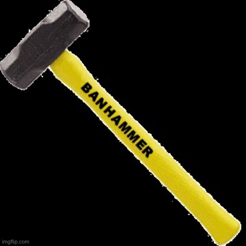 Ban Hammer | image tagged in ban hammer | made w/ Imgflip meme maker