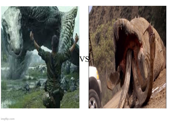 Skullcrawler (Kong Skull Island) versus Graboid (Tremors) | image tagged in versus,kong,tremors,godzilla,kaiju | made w/ Imgflip meme maker