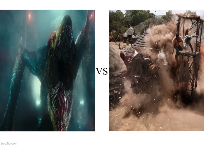 Ramarak (Godzilla versus Kong) versus Queen B!+# (Tremors) | image tagged in versus,tramors,kong,godzilla,godzilla vs kong,gvk | made w/ Imgflip meme maker