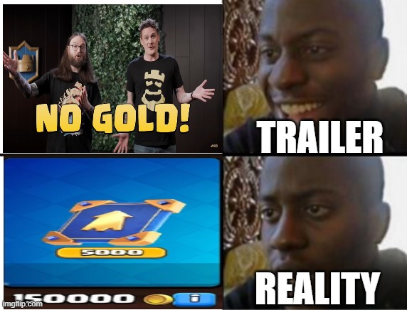 Clash royale trailer vs reality | TRAILER; REALITY | image tagged in oh yeah oh no,memes,clash royale | made w/ Imgflip meme maker