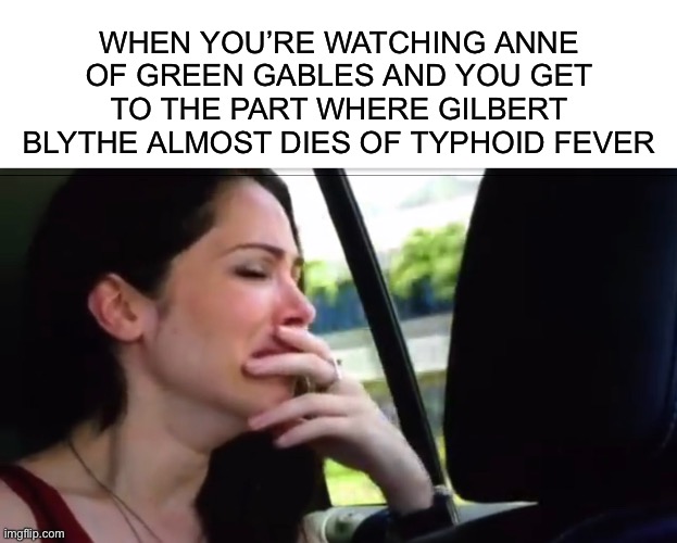 WHEN YOU’RE WATCHING ANNE OF GREEN GABLES AND YOU GET TO THE PART WHERE GILBERT BLYTHE ALMOST DIES OF TYPHOID FEVER | image tagged in blank white template | made w/ Imgflip meme maker