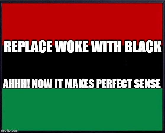 Flag | REPLACE WOKE WITH BLACK; AHHH! NOW IT MAKES PERFECT SENSE | image tagged in juneteenth,woke,ron desantis,maga,red hat | made w/ Imgflip meme maker