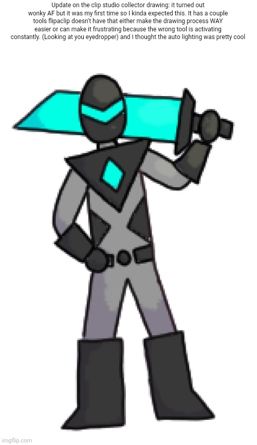 This took half an hour to make. I wonder how fast I could do it on flipaclip | Update on the clip studio collector drawing: it turned out wonky AF but it was my first time so I kinda expected this. It has a couple tools flipaclip doesn't have that either make the drawing process WAY easier or can make it frustrating because the wrong tool is activating constantly. (Looking at you eyedropper) and I thought the auto lighting was pretty cool | made w/ Imgflip meme maker