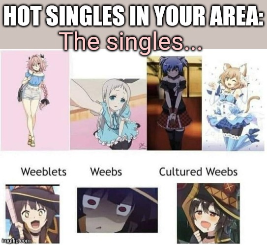 Run | The singles... HOT SINGLES IN YOUR AREA: | image tagged in femboy,anime,boys | made w/ Imgflip meme maker