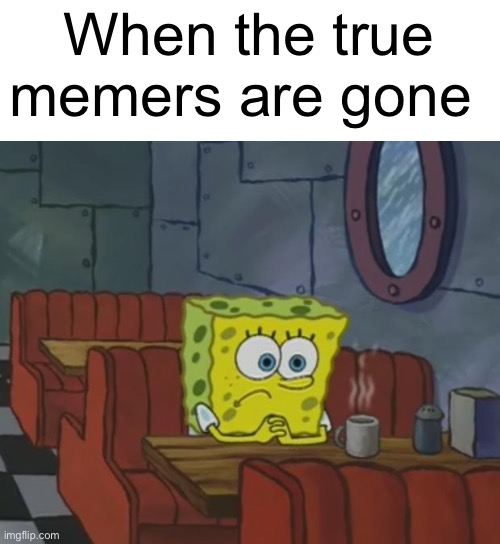 Is this true? | When the true memers are gone | image tagged in spongebob waiting,so true memes,memes,funny | made w/ Imgflip meme maker