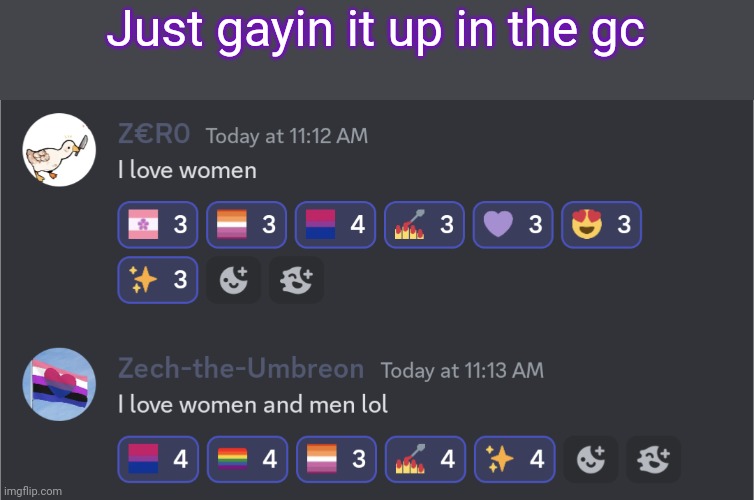 Women <3 | Just gayin it up in the gc | made w/ Imgflip meme maker