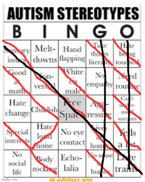 Well I'm not a Stereotype but this is ledgit | image tagged in autism stereotypes bingo | made w/ Imgflip meme maker