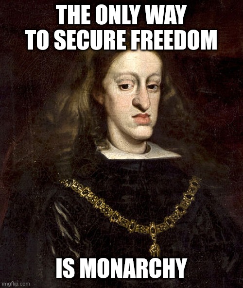 super based, ultra maga | THE ONLY WAY TO SECURE FREEDOM; IS MONARCHY | image tagged in habsburg | made w/ Imgflip meme maker