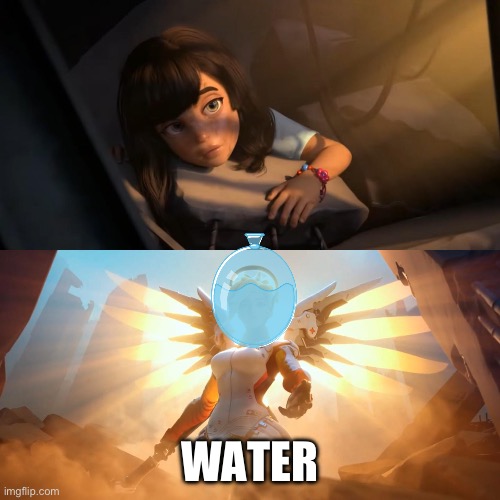 Overwatch Mercy Meme | WATER | image tagged in overwatch mercy meme | made w/ Imgflip meme maker