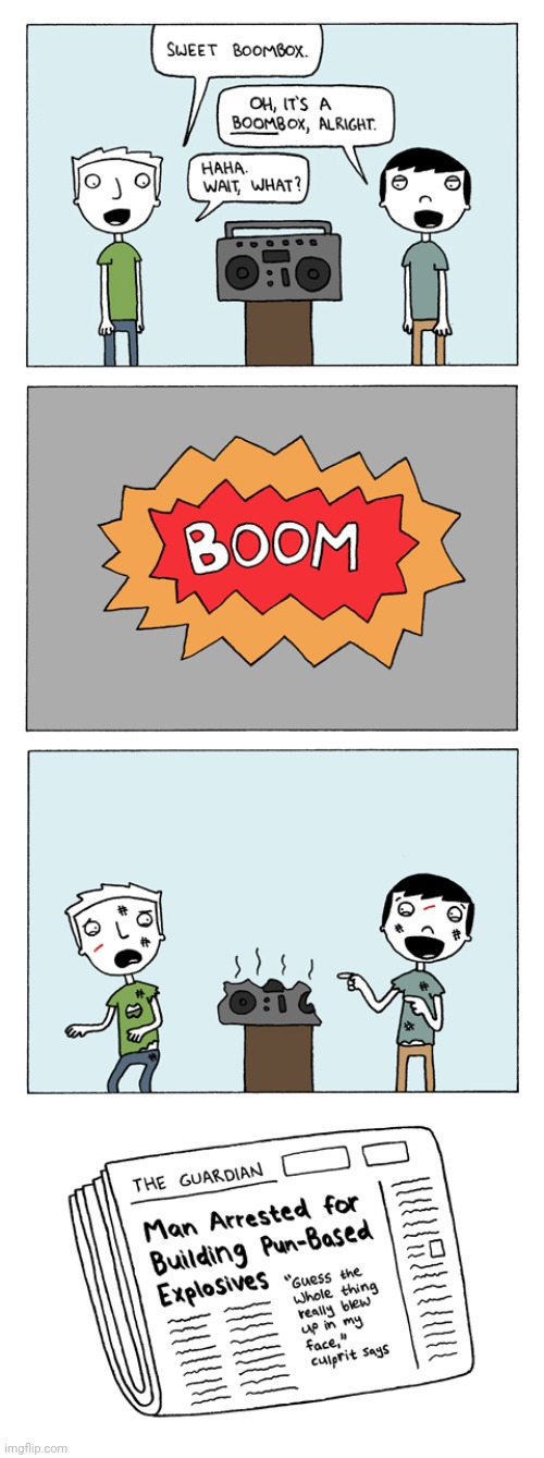 Boombox | image tagged in boombox,radio,comics,comics/cartoons,puns,boom | made w/ Imgflip meme maker