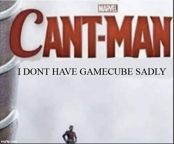 Can't man blank | I DONT HAVE GAMECUBE SADLY | image tagged in can't man blank | made w/ Imgflip meme maker