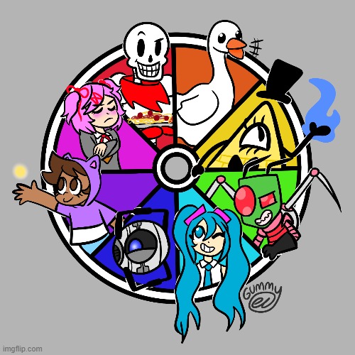 Color wheel trend! Let me know if you know all the characters! | made w/ Imgflip meme maker