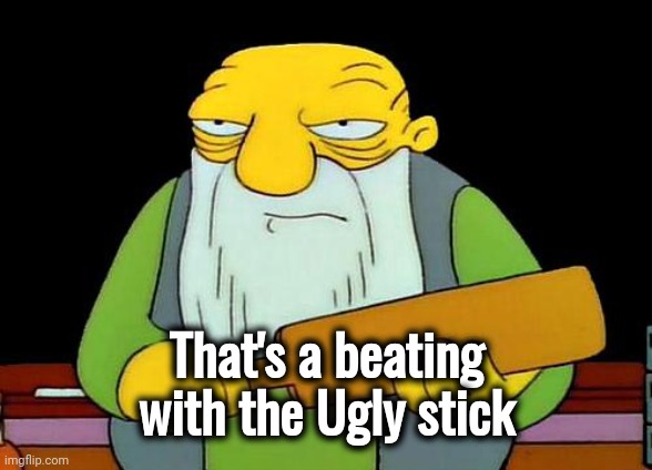 That's a paddlin' Meme | That's a beating with the Ugly stick | image tagged in memes,that's a paddlin' | made w/ Imgflip meme maker