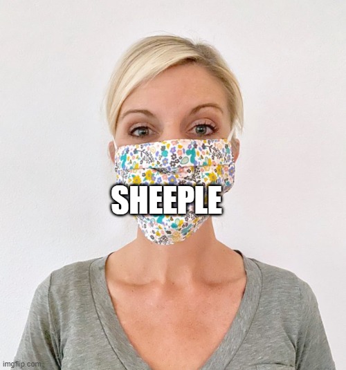 cloth face mask | SHEEPLE | image tagged in cloth face mask | made w/ Imgflip meme maker