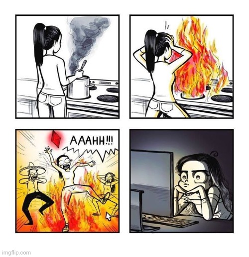 Stove fire | image tagged in stove,fire,kitchen,comics,comics/cartoons,food | made w/ Imgflip meme maker