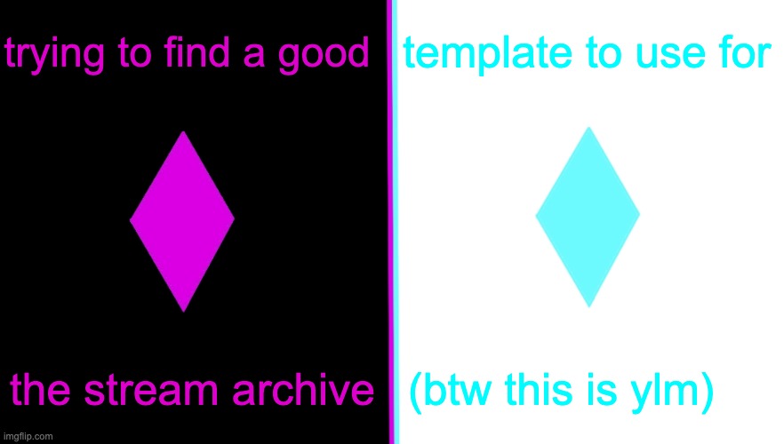 idk which template to use for it and idk what i'd draw for it... oh wait i got an idea in comments | trying to find a good; template to use for; the stream archive; (btw this is ylm) | image tagged in crystal template for l o r e | made w/ Imgflip meme maker
