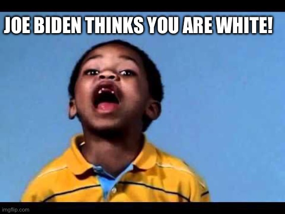 That's racist 2 | JOE BIDEN THINKS YOU ARE WHITE! | image tagged in that's racist 2 | made w/ Imgflip meme maker