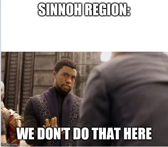 We don't do that here | SINNOH REGION: WE DON’T DO THAT HERE | image tagged in we don't do that here | made w/ Imgflip meme maker