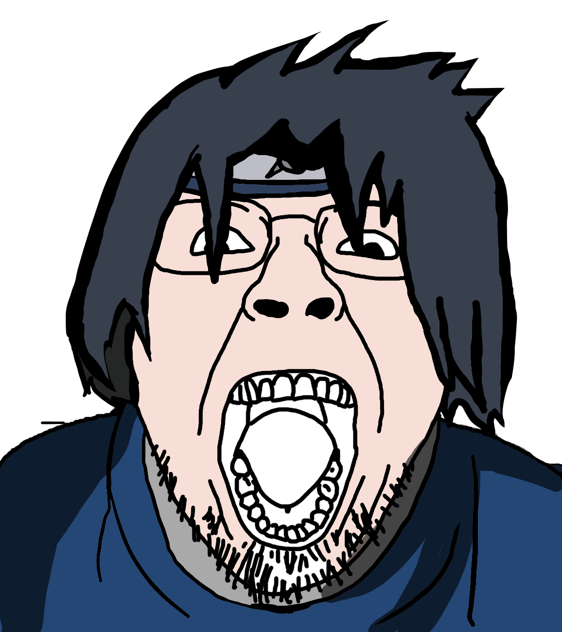 High Quality Sasuke soyjak Blank Meme Template