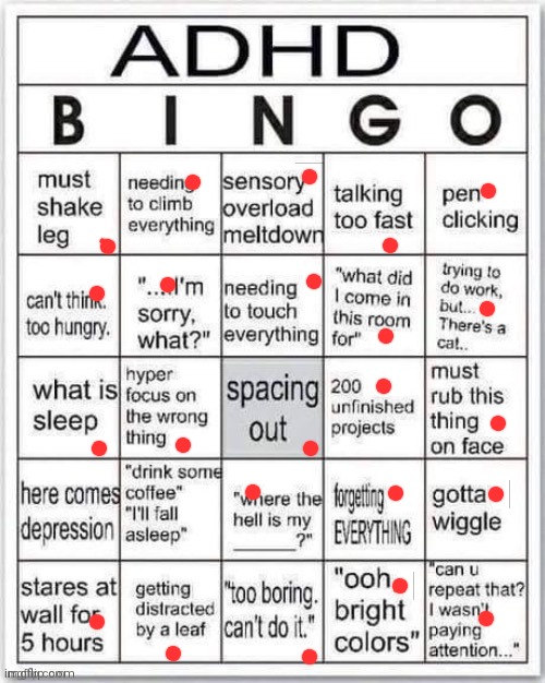 Well that's that I guess | image tagged in adhd bingo | made w/ Imgflip meme maker