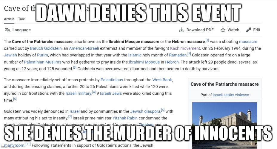 DAWN DENIES THIS EVENT; SHE DENIES THE MURDER OF INNOCENTS | made w/ Imgflip meme maker