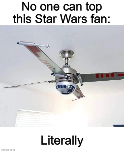 I need this fan... | No one can top this Star Wars fan:; Literally | made w/ Imgflip meme maker