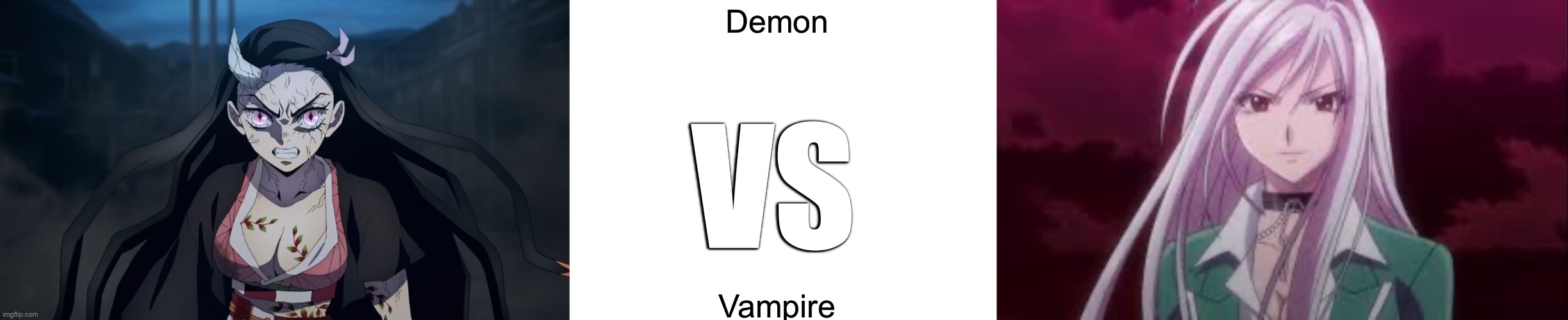 Demon VS Vampire | Demon; VS; Vampire | image tagged in demon,vampire | made w/ Imgflip meme maker