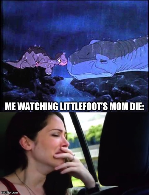 Don’t lose your way with each passing day. We’ve come so far, don’t throw it away… | ME WATCHING LITTLEFOOT’S MOM DIE: | image tagged in land before time,sad,crying | made w/ Imgflip meme maker