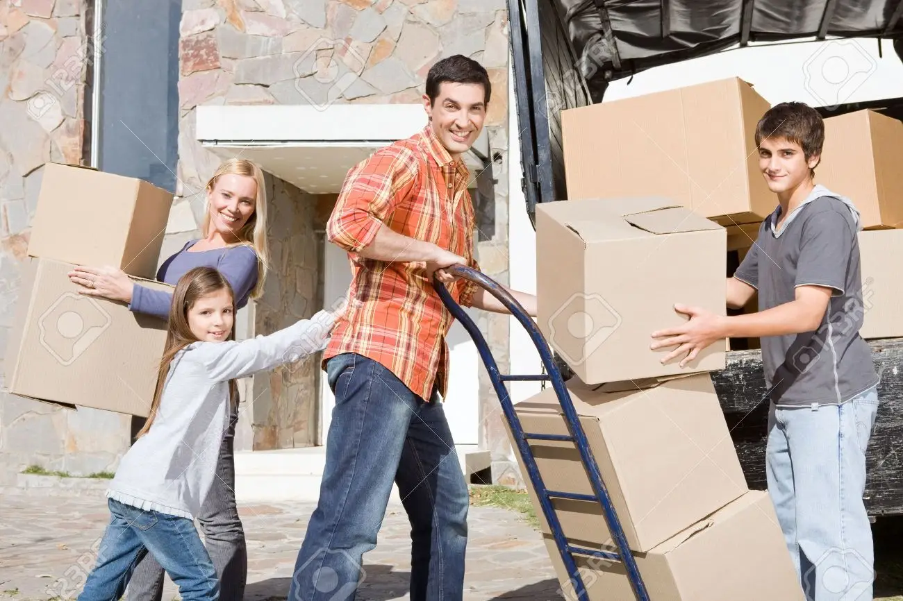 High Quality Family Moving Into A New House Stock Photo, Picture And Royalty Blank Meme Template