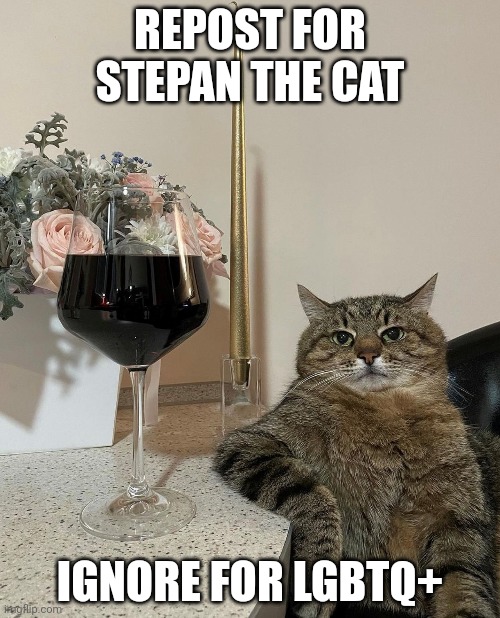 REPOST FOR STEPAN THE CAT; IGNORE FOR LGBTQ+ | made w/ Imgflip meme maker