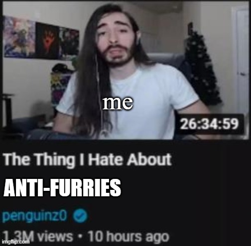 The Thing I Hate About ___ | me; ANTI-FURRIES | image tagged in the thing i hate about ___ | made w/ Imgflip meme maker
