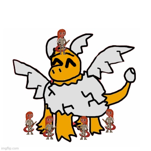 Bessie is worshipped by a bunch of Dragonics, she doesn't mind, in fact, she enjoys the company. | made w/ Imgflip meme maker