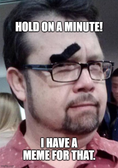 meme | HOLD ON A MINUTE! I HAVE A MEME FOR THAT. | image tagged in meme | made w/ Imgflip meme maker