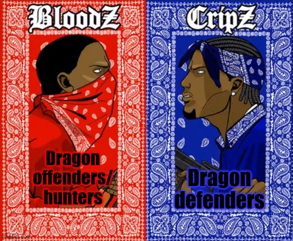 which side are you on | Dragon offenders/ hunters Dragon defenders | image tagged in which side are you on | made w/ Imgflip meme maker