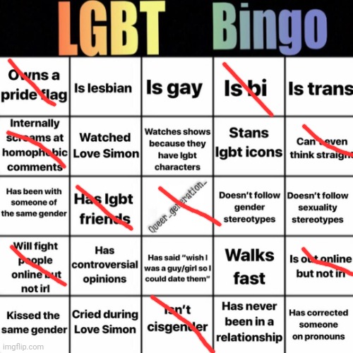 No bingo ? | image tagged in lgbtq bingo | made w/ Imgflip meme maker