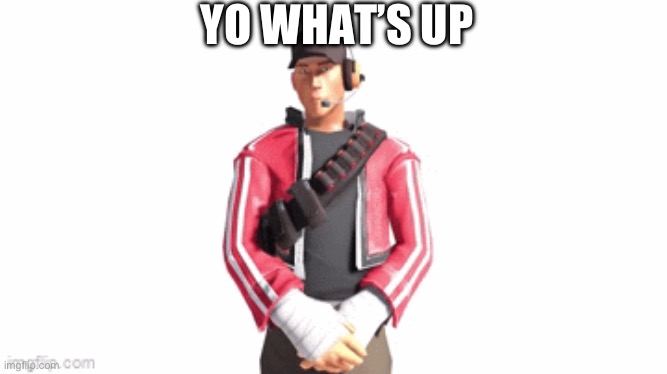 scout drip | YO WHAT’S UP | image tagged in scout drip | made w/ Imgflip meme maker