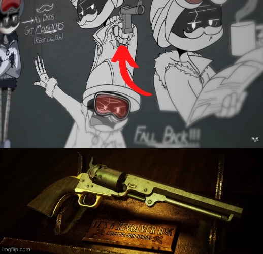 HOOOOOLLLYYY BALLLS ITS THE SAME GUN (Official Concept Art from Liam) | image tagged in murder drones | made w/ Imgflip meme maker