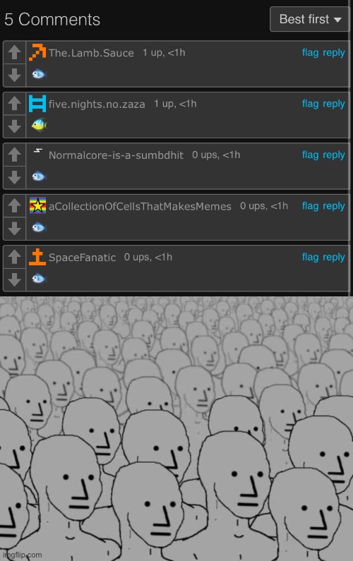 image tagged in npc crowd | made w/ Imgflip meme maker