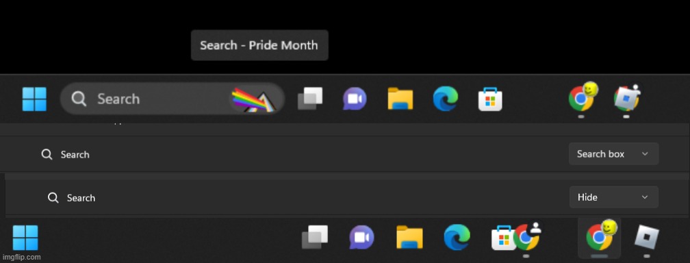 yea i have buggy taskbar when i just trying to turn off the search bar | made w/ Imgflip meme maker