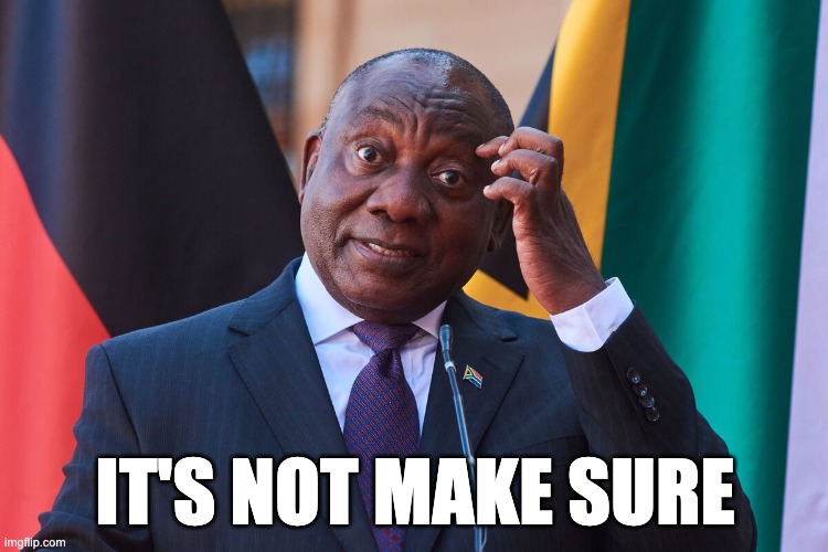 Its not make sure | IT'S NOT MAKE SURE | image tagged in funny,political meme,politics,south africa | made w/ Imgflip meme maker
