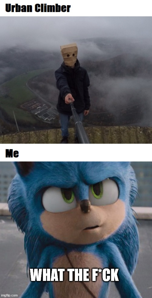 meets a daredevil | image tagged in sonic,meme,latticeclimbing,sonicthehedgehog,tower | made w/ Imgflip meme maker